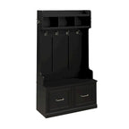Woodland 40W Hall Tree and Shoe Bench with Doors by Bush Furniture