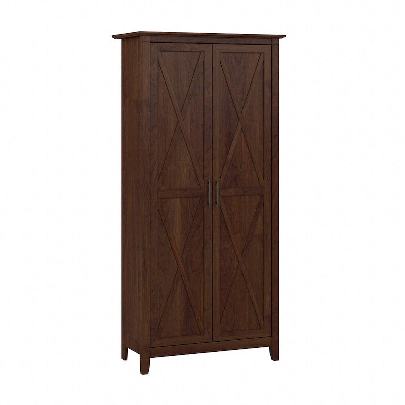 Key West Tall Storage Cabinet with Doors and Shelves by Bush Furniture