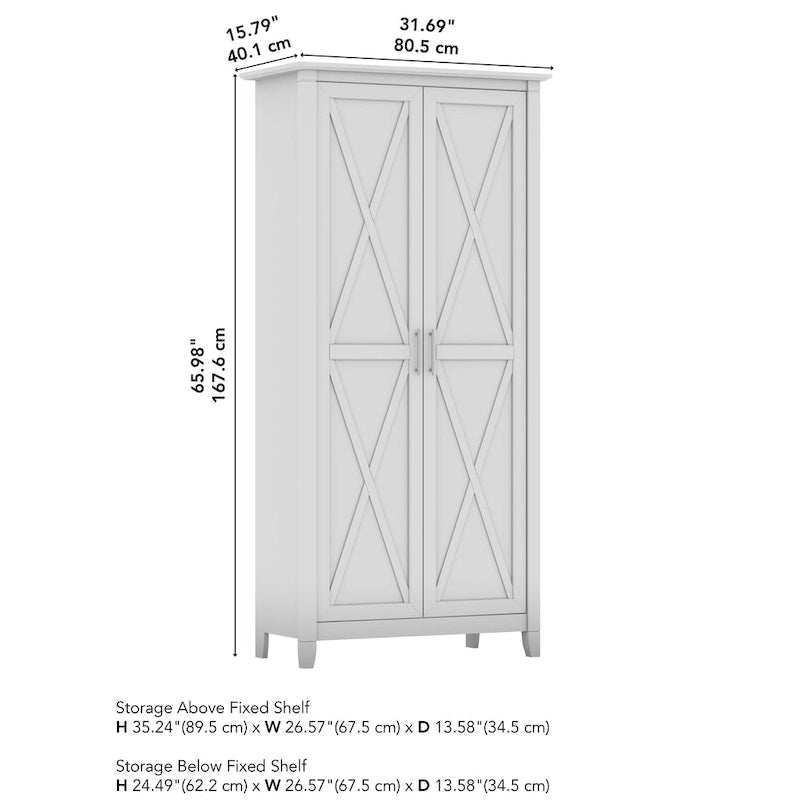 Key West Tall Storage Cabinet with Doors and Shelves by Bush Furniture