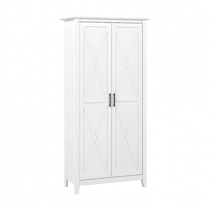 Key West Tall Storage Cabinet with Doors and Shelves by Bush Furniture