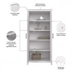 Key West Tall Storage Cabinet with Doors and Shelves by Bush Furniture
