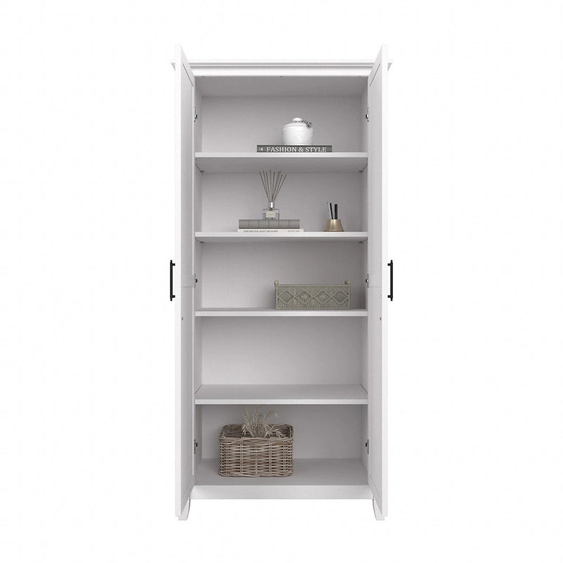 Key West Tall Storage Cabinet with Doors and Shelves by Bush Furniture