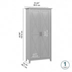 Key West Tall Storage Cabinet with Doors and Shelves by Bush Furniture