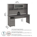 72W Computer Desk with Hutch and Drawers by Bush Furniture