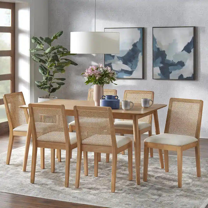 Simple Living Newington Solid Wood Cane Dining Chairs (Set of 2)