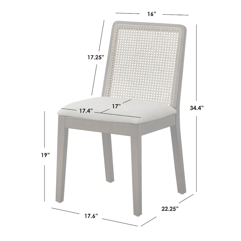 Simple Living Newington Solid Wood Cane Dining Chairs (Set of 2)