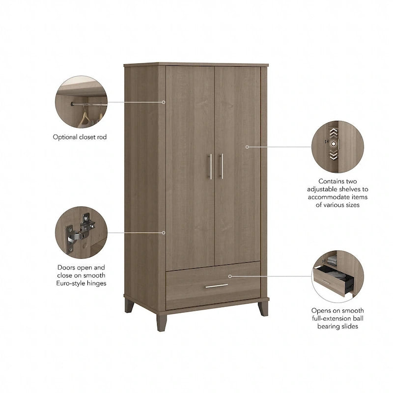 Somerset Large Armoire Cabinet by Bush Furniture