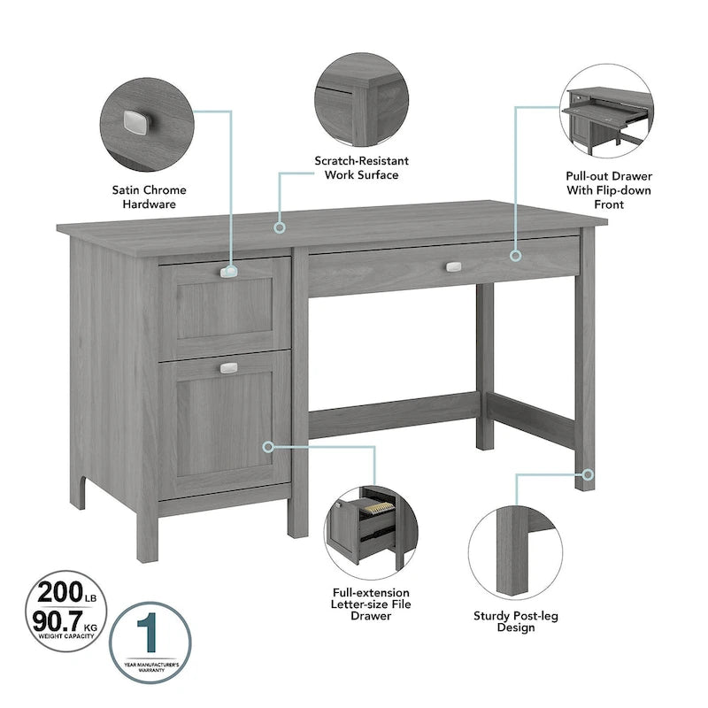 Broadview 54W Computer Desk with Drawers by Bush Furniture