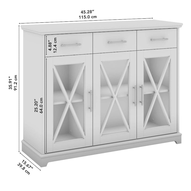 Lennox 46W Sideboard Buffet Cabinet with Drawers by Bush Furniture