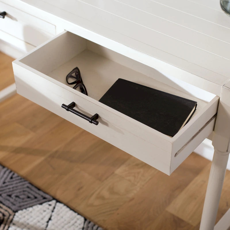 SAFAVIEH Zennure White Washed Grey Writing Desk