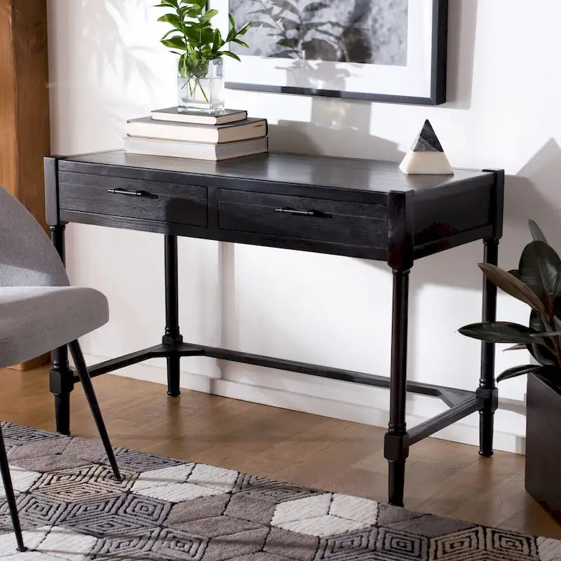 SAFAVIEH Zennure White Washed Grey Writing Desk