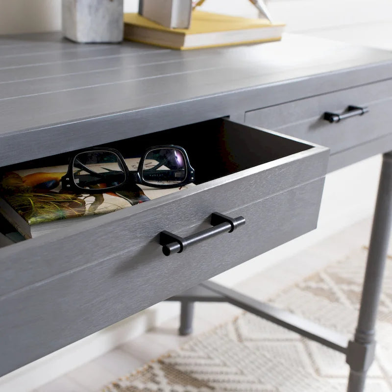 SAFAVIEH Zennure White Washed Grey Writing Desk