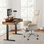 Glitzhome 49H Modern Adjustable Swivel High Back Ergonomic Office Chair with Armrest and Extendable Footrest