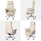 Glitzhome 49H Modern Adjustable Swivel High Back Ergonomic Office Chair with Armrest and Extendable Footrest