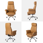 Glitzhome 49H Modern Adjustable Swivel High Back Ergonomic Office Chair with Armrest and Extendable Footrest
