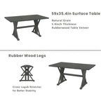 6-Piece Farmhouse Dining Table Set with 4 Upholstered Chairs and Bench