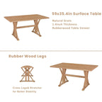 6-Piece Farmhouse Dining Table Set with 4 Upholstered Chairs and Bench