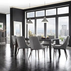Sasha Mid-century Grey Fabric Upholstered Tapered Leg Dining Chairs (Set of 2) iNSPIRE Q Modern