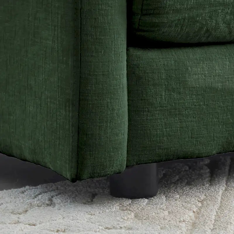 3-Piece Modular Chenille Upholstered L-Shaped Sectional Sofa with Ottoman