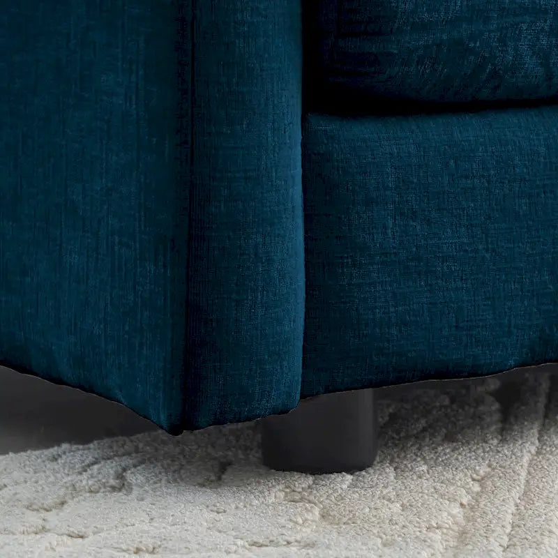 3-Piece Modular Chenille Upholstered L-Shaped Sectional Sofa with Ottoman