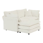 3-Piece Modular Chenille Upholstered L-Shaped Sectional Sofa with Ottoman