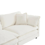 3-Piece Modular Chenille Upholstered L-Shaped Sectional Sofa with Ottoman