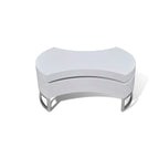 Coffee Table, Contemporary Rotating Storage Design, 32 Inch White
