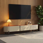 78.7 Leather TV Stand, Modern Entertainment Center with 3 Drawers