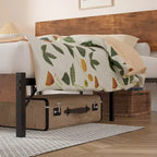 Javlergo Elegant Iron Queen Bed Frame with MDF Headboard & Footboard - Modern Industrial Style