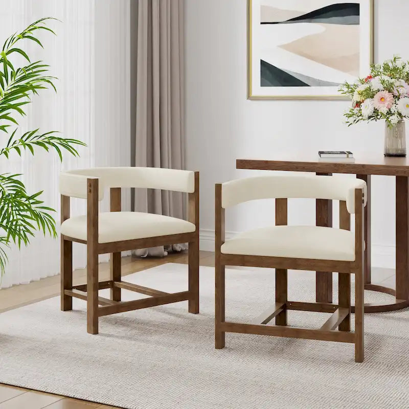 Christopher Knight Home - Bennett Elegant Barrel-Back Dining Armchair Set of 2