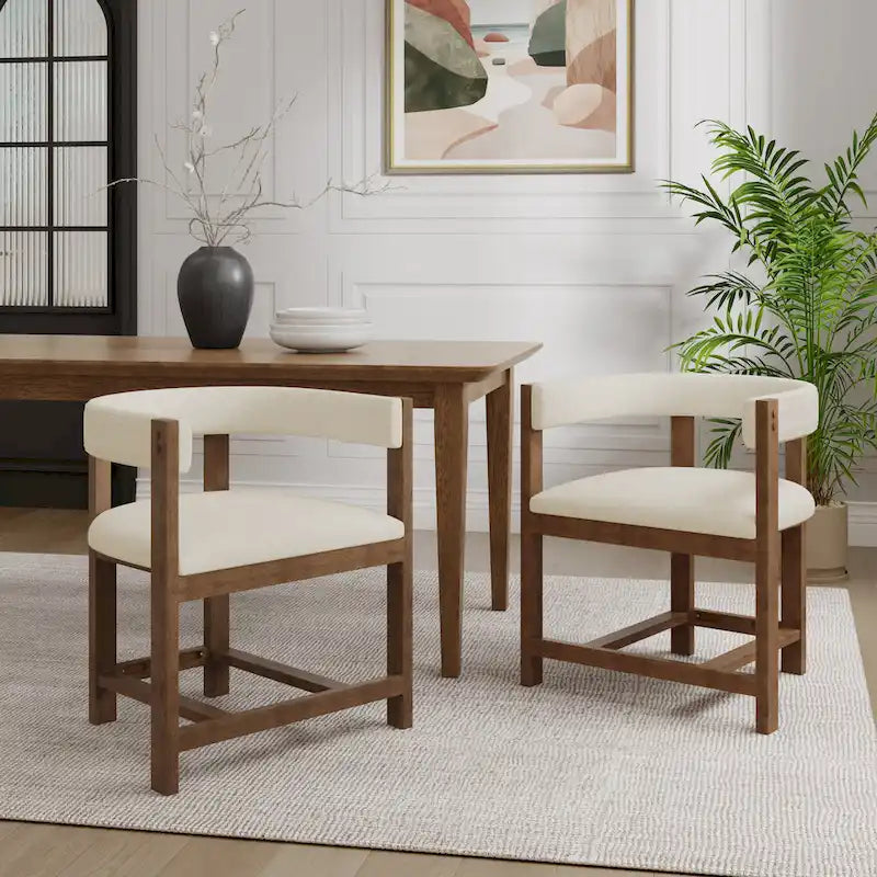 Christopher Knight Home - Bennett Elegant Barrel-Back Dining Armchair Set of 2