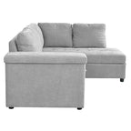 Christopher Knight Home-Miranda Convertible Polyester Sectional Sofa with Storage and Reversible Tray
