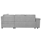 Christopher Knight Home-Miranda Convertible Polyester Sectional Sofa with Storage and Reversible Tray