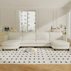 Christopher Knight Home - Benjamin Grand 6-Seater U-Shaped Sofa with Movable Ottoman and Convenient Storage Pockets