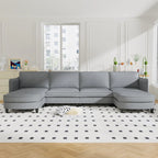 Christopher Knight Home - Benjamin Grand 6-Seater U-Shaped Sofa with Movable Ottoman and Convenient Storage Pockets