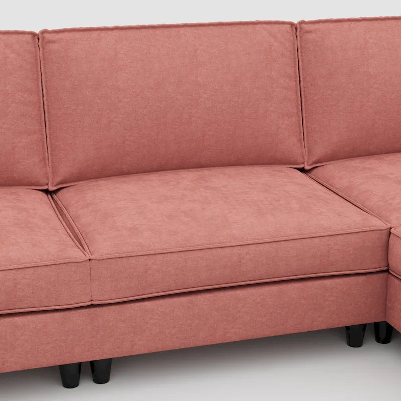 Christopher Knight Home - Benjamin Grand 6-Seater U-Shaped Sofa with Movable Ottoman and Convenient Storage Pockets