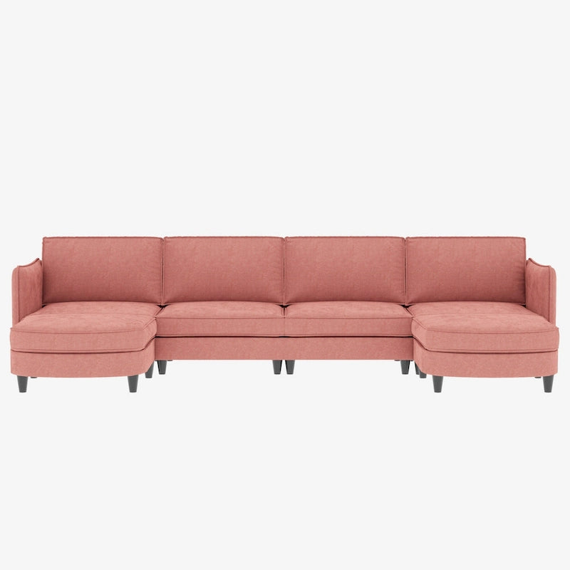 Christopher Knight Home - Benjamin Grand 6-Seater U-Shaped Sofa with Movable Ottoman and Convenient Storage Pockets