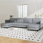 Christopher Knight Home - Benjamin Grand 6-Seater U-Shaped Sofa with Movable Ottoman and Convenient Storage Pockets