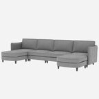 Christopher Knight Home - Benjamin Grand 6-Seater U-Shaped Sofa with Movable Ottoman and Convenient Storage Pockets