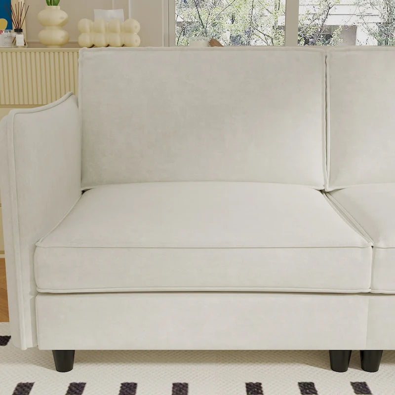 Christopher Knight Home - Benjamin Grand 6-Seater U-Shaped Sofa with Movable Ottoman and Convenient Storage Pockets