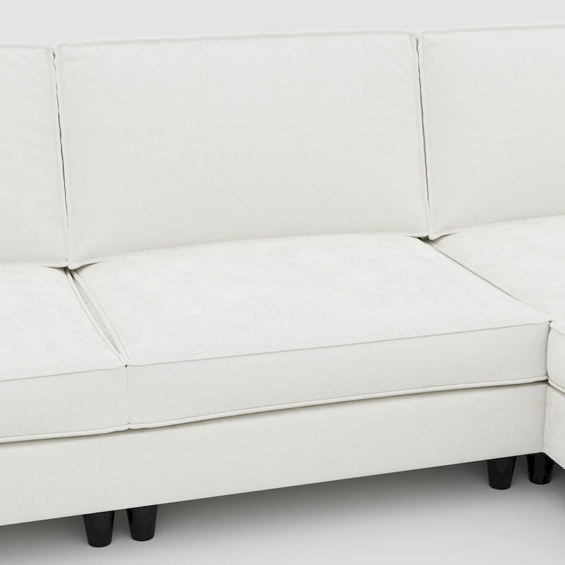 Christopher Knight Home - Benjamin Grand 6-Seater U-Shaped Sofa with Movable Ottoman and Convenient Storage Pockets