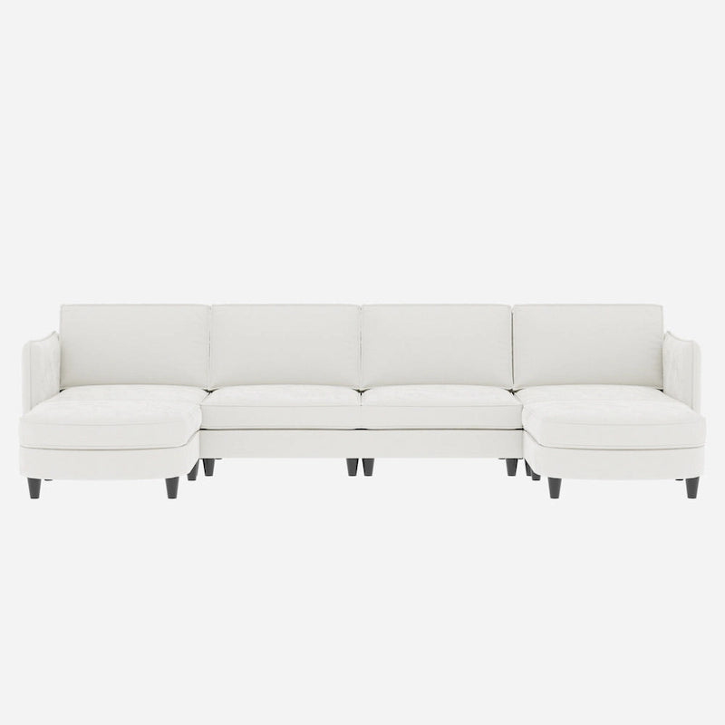 Christopher Knight Home - Benjamin Grand 6-Seater U-Shaped Sofa with Movable Ottoman and Convenient Storage Pockets