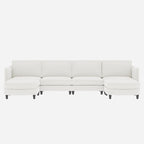 Christopher Knight Home - Benjamin Grand 6-Seater U-Shaped Sofa with Movable Ottoman and Convenient Storage Pockets