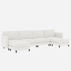 Christopher Knight Home - Benjamin Grand 6-Seater U-Shaped Sofa with Movable Ottoman and Convenient Storage Pockets