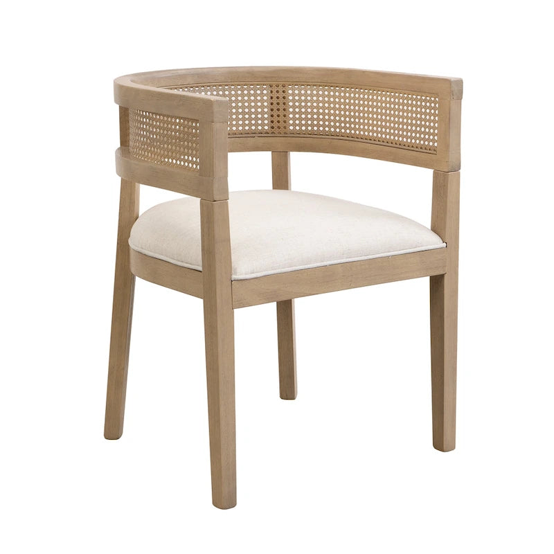 Halea Farmhouse Rubberwood Dining Chairs with Cane Back (Set of 2) by Christopher Knight Home