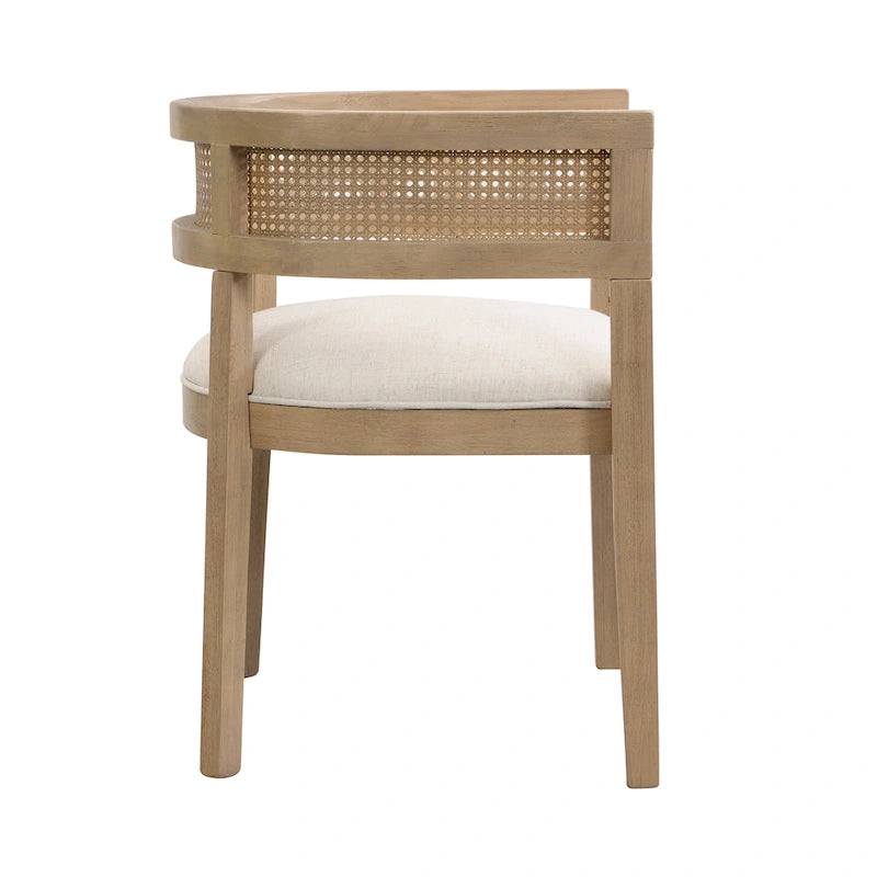 Halea Farmhouse Rubberwood Dining Chairs with Cane Back (Set of 2) by Christopher Knight Home