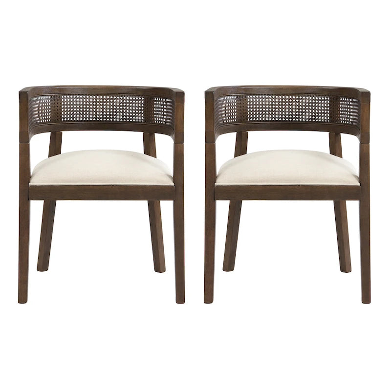 Halea Farmhouse Rubberwood Dining Chairs with Cane Back (Set of 2) by Christopher Knight Home