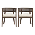 Halea Farmhouse Rubberwood Dining Chairs with Cane Back (Set of 2) by Christopher Knight Home