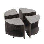 GDFStudio - Mason 4-Piece Industrial Round Coffee Table with 2-Tier Storage