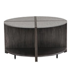 GDFStudio - Mason 4-Piece Industrial Round Coffee Table with 2-Tier Storage